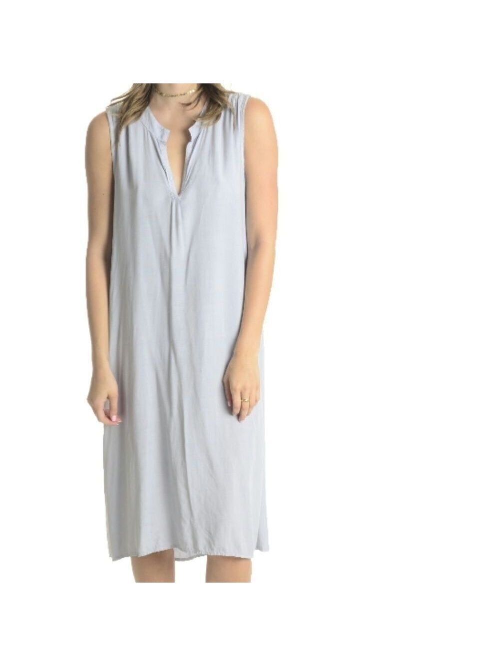 🆕 CP Shades Sleeveless Split Neck Shirt Dress